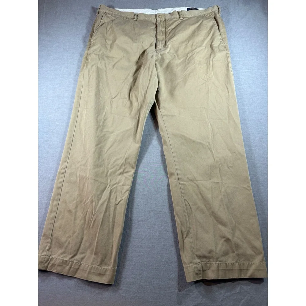 Polo Ralph Lauren Chino Pants Mens 42/30 Khaki Classic Fit Cotton Twill EUC
